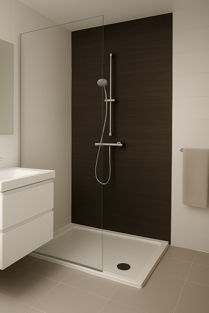 Oppio 120x280x0.8 cm - Houten Wandpaneel Graphite Grain - MES  & GROEF