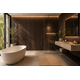 120x280x0.8 cm - Houten Wandpaneel ESPRESSO ESSENCE - MES  & GROEF