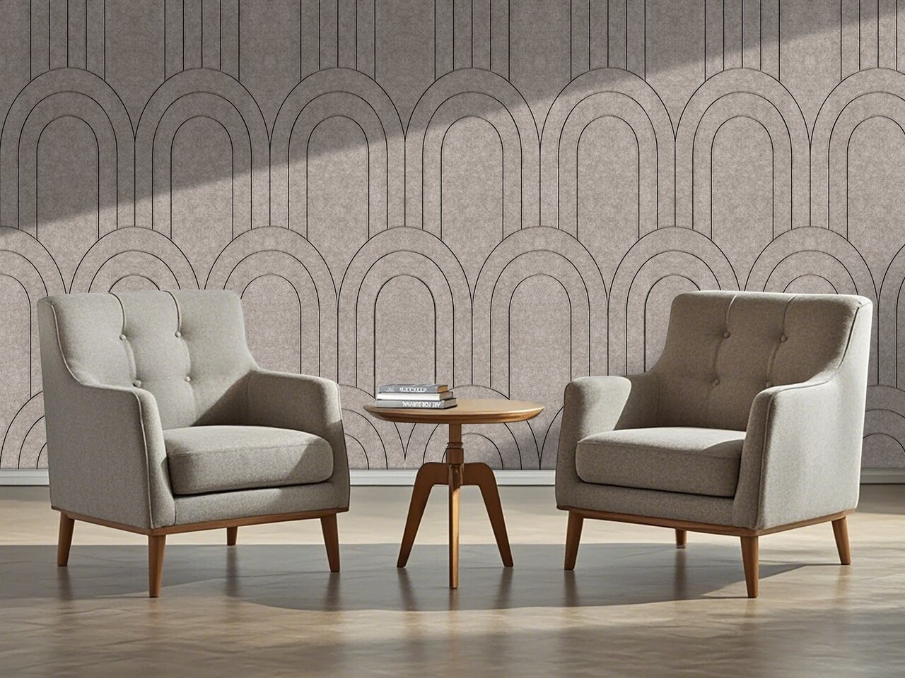 Oppio OPPIO Viltpaneel TAUPE - BAROK - 60x280 cm - Brandvertragend & Geluiddempend
