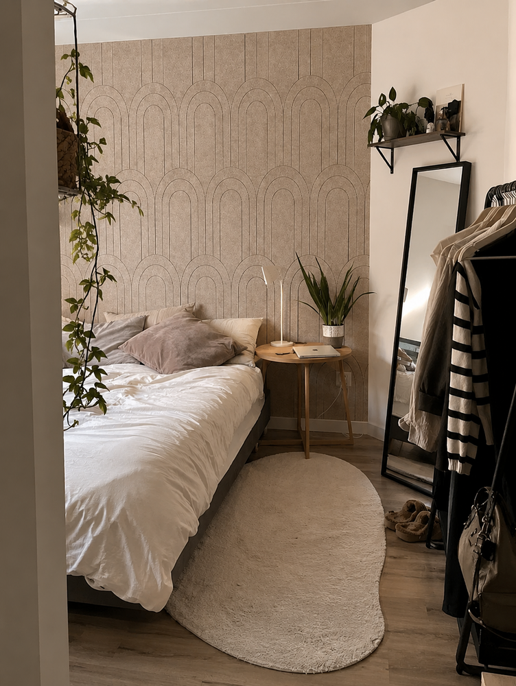 Oppio OPPIO Viltpaneel TAUPE - BAROK - 60x280 cm - Brandvertragend & Geluiddempend