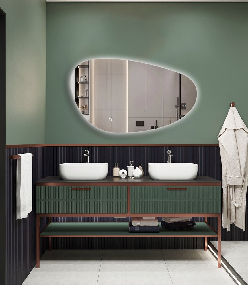 Oppio NOVA – 60 CM ( Randloos ) Toilet / Badkamerspiegel met verlichting Oppio NOVA – 60 CM ( Randloos ) Toilet / Badkamerspiegel met verlichting