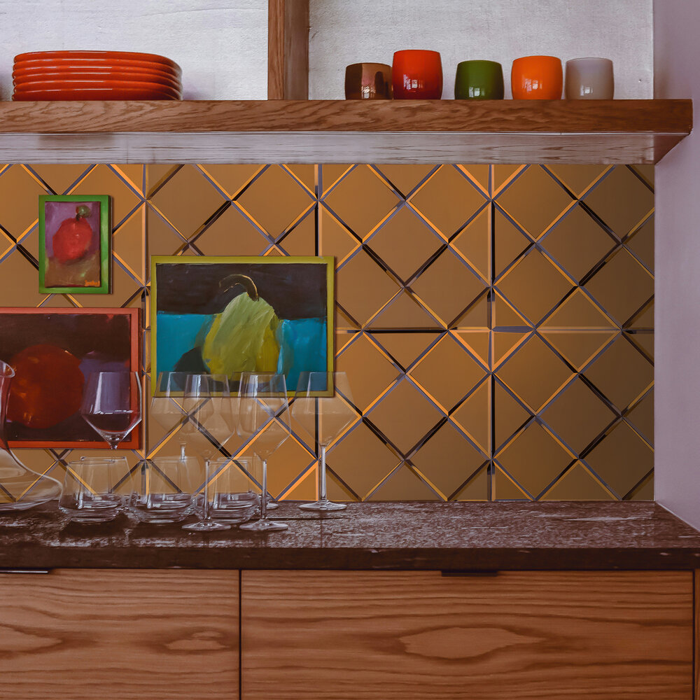 Oppio COPPER Glass Mat - Zelfklevend Mozaiek 300x300x4mm