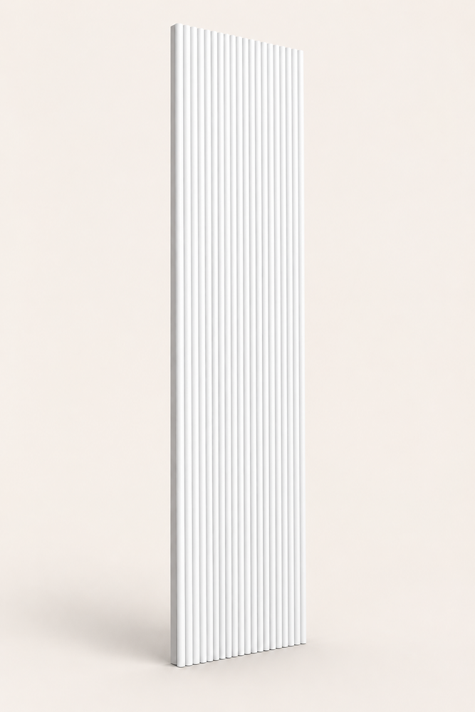 Oppio RONDE LATTEN - WIT Eiken akoestische wand panelen lattenwand met Vilt Oppio RONDE LATTEN - WIT Eiken akoestische wand panelen lattenwand met Vilt