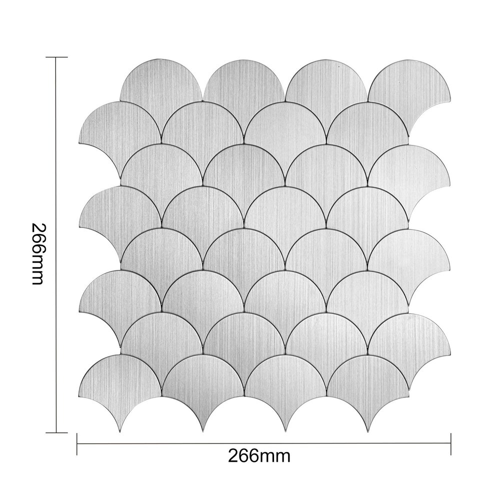 Oppio XL Zilver Schelpjes - Zelfklevend Mozaiek 266x266x4mm