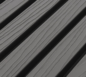 Oppio €20.99 Per Stuk - SILVER GREY - Zwarte strepen - Gevelbekleding – Composiet | 290 x 22 cm | Gevel | Tuin