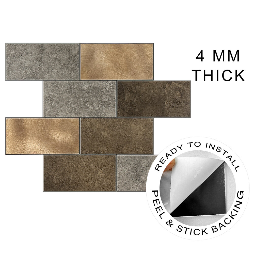 Oppio Koper XL Taupe Grijs METRO  - Zelfklevend Mozaiek 30.5x30.5x4mm