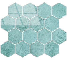 Oppio BALTIC BLUE Hexagon - Zelfklevende Mozaïek 29.2x25.4x3.3 mm Oppio BALTIC BLUE Hexagon - Zelfklevende Mozaïek 29.2x25.4x3.3 mm
