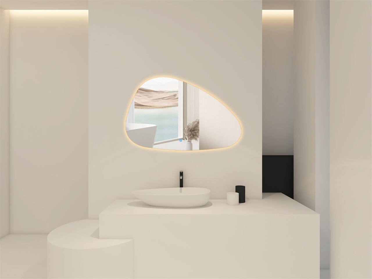 Oppio ARTSY - 60 CM ( Randloos ) Toilet / Badkamerspiegel met verlichting