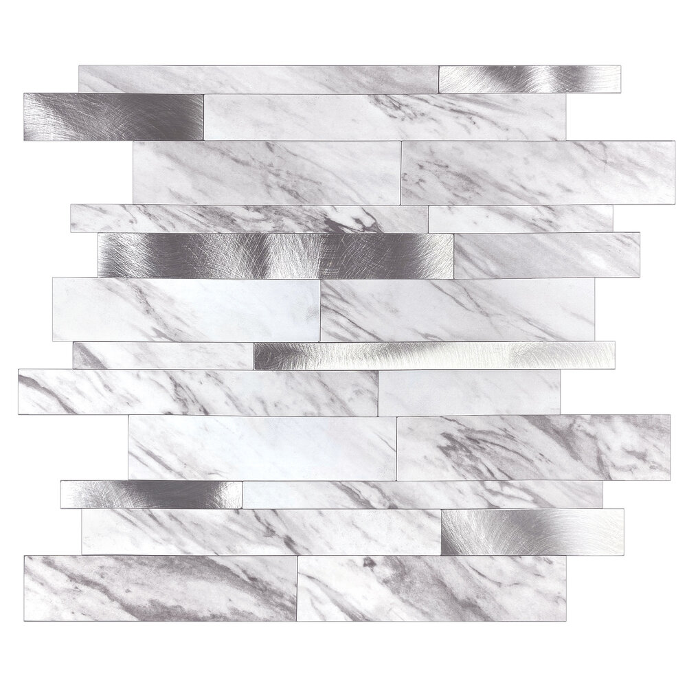 Oppio Wit marmerlook Natuursteen ALU Wildverband - Zelfklevend Mozaiek 303x298x4mm Oppio Wit marmerlook Natuursteen ALU Wildverband - Zelfklevend Mozaiek 303x298x4mm