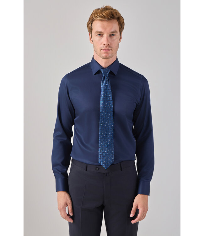 Actual Amsterdam OVERHEMD NON IRON SATIN 25-001 NAVY