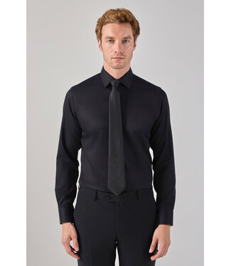 Actual Amsterdam OVERHEMD NON IRON SATIN 25-001 BLACK