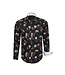 Actual Amsterdam OVERHEMD SATIN PRINT 25-037 BLACK