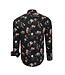 Actual Amsterdam OVERHEMD SATIN PRINT 25-037 BLACK