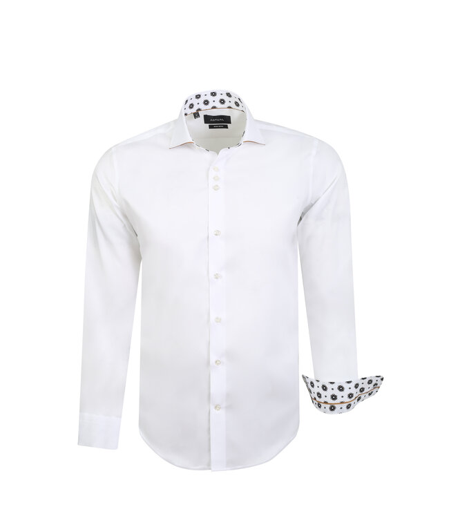 Actual Amsterdam Copy of OVERHEMD NON IRON DOUBLE KRAAG 25-020 WHITE