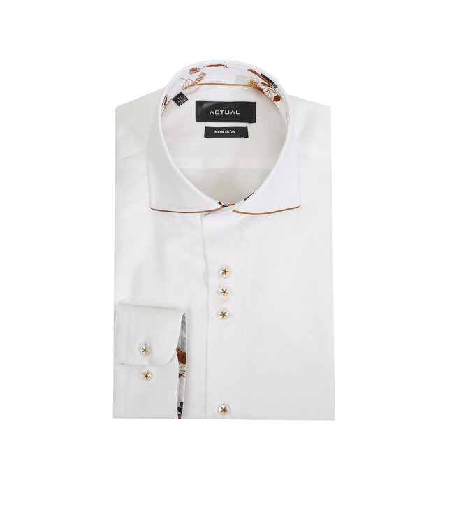 Actual Amsterdam OVERHEMD NON IRON DOBBY DOUBLE KRAAG 25-016 WHITE
