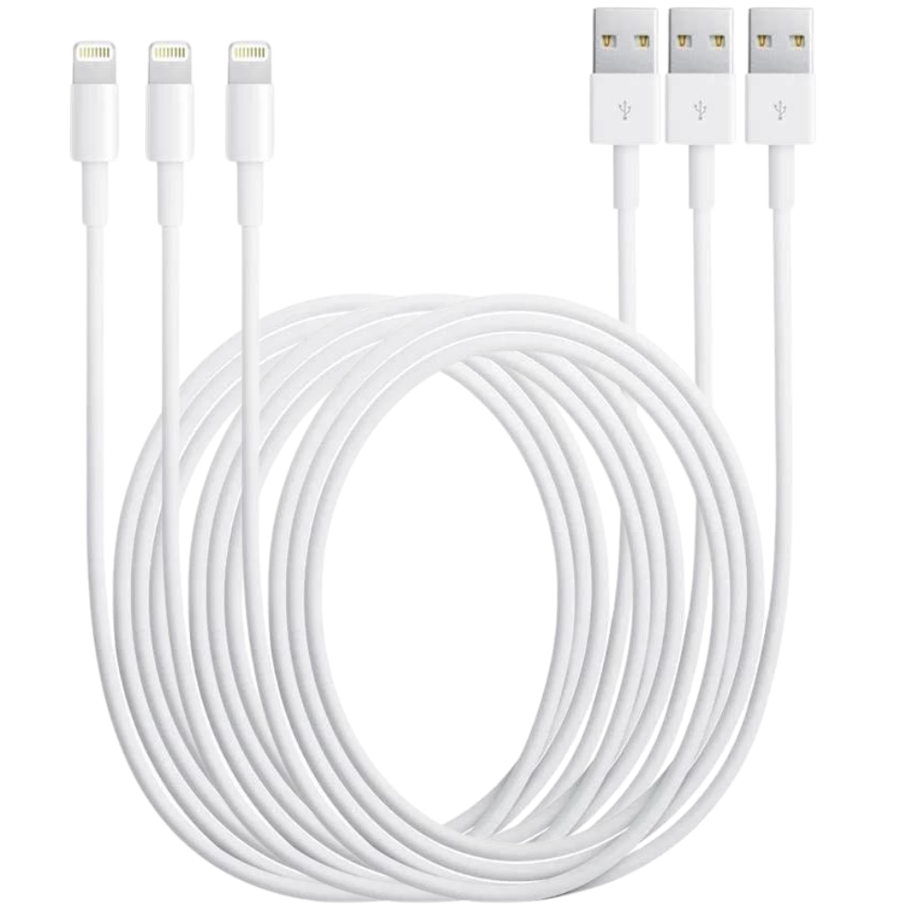3x câble de chargement USB iPhone 2 mètres