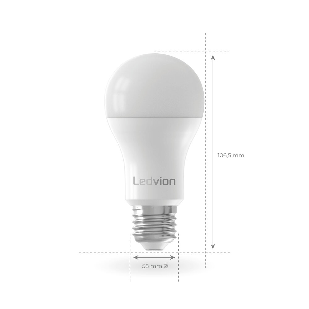 Ledvion E27 LED Bulb - 8.8W - 2700K - Warm White - 806 Lumen - GLS / A60