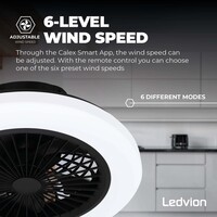 Ledvion LED Ceiling Fan With Lights - Dimmable - Smart - Modern - Black - With Remote Control