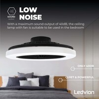 Ledvion LED Ceiling Fan With Lights - Dimmable - Smart - Modern - Black - With Remote Control