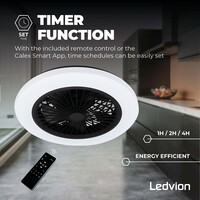Ledvion LED Ceiling Fan With Lights - Dimmable - Smart - Modern - Black - With Remote Control