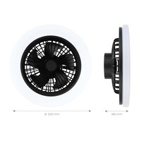 Ledvion LED Ceiling Fan With Lights - Dimmable - Smart - Modern - Black - With Remote Control