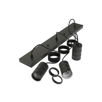 Calex Calex Ceiling Plate Complete - 3 Cords - E27 Fitting - Black