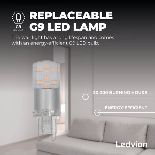 Ledvion LED Outdoor Wall Light - 3.5W - Warm White - Waterproof - Up Down Light - Black - Modern - Square - Dimmable