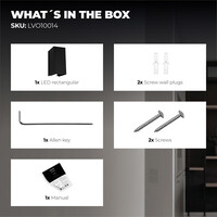 Ledvion LED Outdoor Wall Light - 9W - Warm White - Waterproof - Up Down Light - Black - Modern - Rectangular