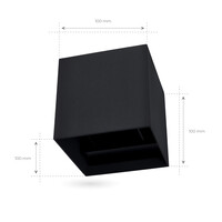 Ledvion Smart LED Outdoor Wall Light - 6.5W - RGB+CCT - Waterproof - Up Down Light - Black - Modern - Square - Dimmable