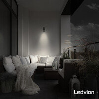 Ledvion LED Outdoor Wall Light with PIR Sensor - GU10 - Waterproof - Down Light - Black - Modern