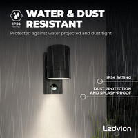 Ledvion LED Outdoor Wall Light with PIR Sensor - GU10 - Waterproof - Down Light - Black - Modern