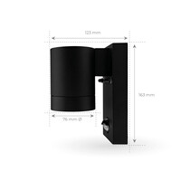 Ledvion LED Outdoor Wall Light with PIR Sensor - GU10 - Waterproof - Down Light - Black - Modern
