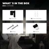 Ledvion LED Outdoor Wall Light with PIR Sensor - GU10 - Waterproof - Down Light - Black - Modern