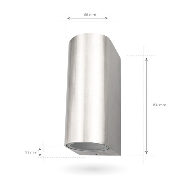 Ledvion LED Outdoor Wall Light - GU10 - Waterproof - Up Down Light - Stainless Steel - Modern - Dimmable