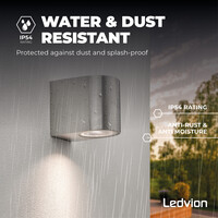 Ledvion LED Outdoor Wall Light - GU10 - Waterproof - Down Light - Stainless Steel - Modern - Dimmable