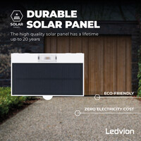 Ledvion LED Solar Outdoor Wall Light with Sensor - 3W - Up Down Light - 3000K - Warm White - IP65 - Waterproof - White - Modern - Rectangle