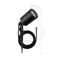Ledvion 9x LED Garden Spike Lights GU10 - 3W - 4000K - IP65 Rated for Outdoor/Exterior Use - Black - 1 Metre Cable - 220-240V Mains Powered