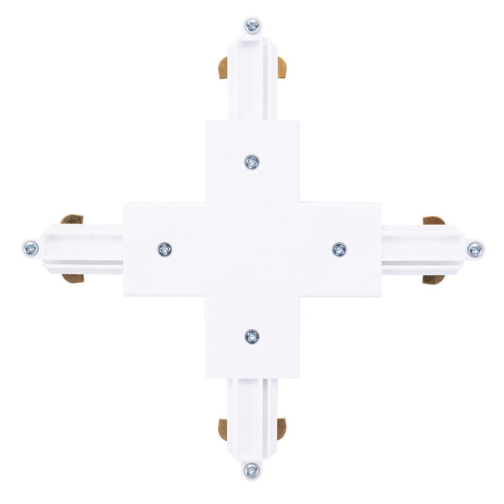 Ledvion Track Light Connector - X Shape - White - Single Circuit