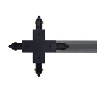 Ledvion Track Light Connector - X Shape - Black - Single Circuit