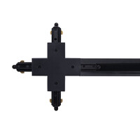 Ledvion Track Light Connector - X Shape - Black - Single Circuit