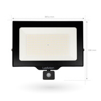 Ledvion LED Floodlight With PIR Sensor - 200W - Osram LED - IP65 - 4000K - 24.000 Lumen - Outdoor Security Lights