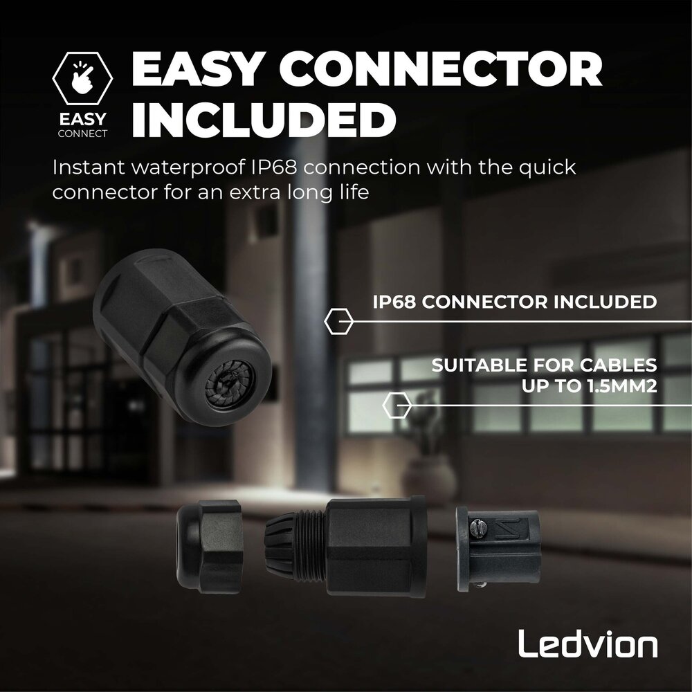 Ledvion LED Floodlight With PIR Sensor - 50W - Osram LED - IP65 - 4000K - 6000 Lumen - 5 Year Warranty
