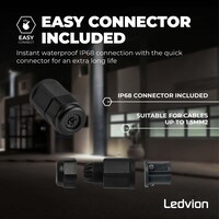Ledvion LED Floodlight With PIR Sensor - 50W - Osram LED - IP65 - 6500K - 6000 Lumen - 5 Year Warranty