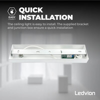 Ledvion LED Ceiling Spotlight With 2 Lights - 3W - Warm White - Dimmable - Adjustable - White - Rectangular