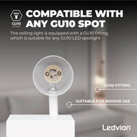 Ledvion LED Ceiling Spotlight With 2 Lights - GU10 - Dimmable - Adjustable - White - Rectangular