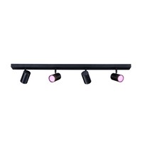 Ledvion Smart LED Ceiling Spotlight With 4 Lights - 4.9W - RGB+CCT - Dimmable - Adjustable - Black - Rectangular