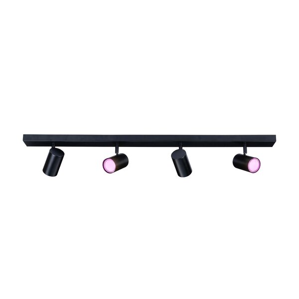 Ledvion Smart LED Ceiling Spotlight With 4 Lights - 4.9W - RGB+CCT - Dimmable - Adjustable - Black - Rectangular