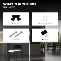 Ledvion LED Ceiling Spotlight With 4 Lights - GU10 - Dimmable - Adjustable - Black - Square