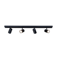 Ledvion LED Ceiling Spotlight With 4 Lights - GU10 - Dimmable - Adjustable - Black - Rectangular
