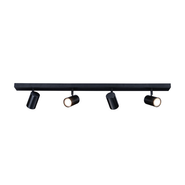 Ledvion LED Ceiling Spotlight With 4 Lights - GU10 - Dimmable - Adjustable - Black - Rectangular